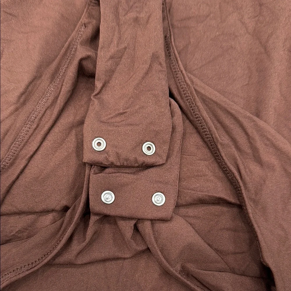 Pumiey Brown Fitted Long-sleeve Bodysuit ~ Women's Size Small - Picture 5 of 5